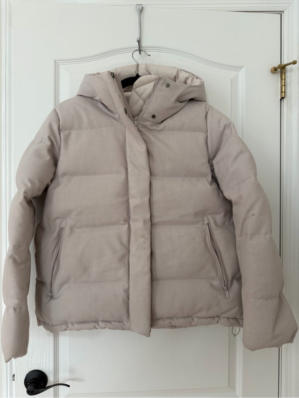 lululemon athletica Hooded Puffer Jacket in Light Beige